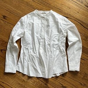 Boden | Virginie ruffle shirt. White. Size 12.